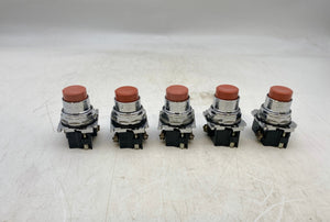 Cutler-Hammer 10250T26211 Non-Illum. Red PB Switch *Lot of (5)* (Used)