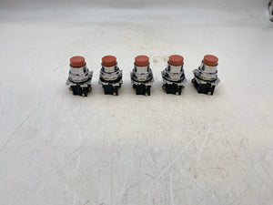 Cutler-Hammer 10250T26211 Non-Illum. Red PB Switch *Lot of (5)* (Used)