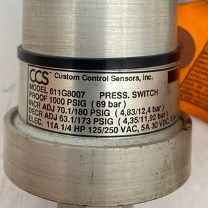 CCS Custom Control Sensors 611G8007 Pressure Switch (No Box)