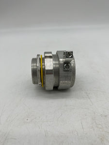 Eaton Crouse-Hinds LT150G-SA Liquidtight Straight Connect w/ Grounding Lug, 1-1/2" *Lot of (5)* (No Box)