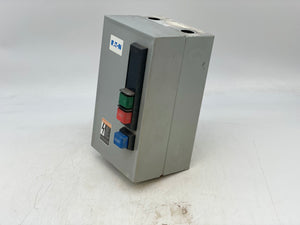 Eaton ECN0511EAA Size 1 Starter w/ 208V Coil, Encl w/ Start-Stop-Reset PB (Used)