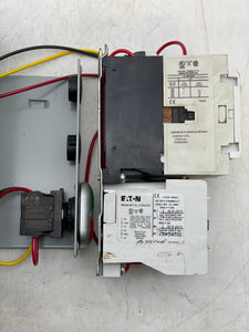 Eaton ECN0511EAA Size 1 Starter w/ 208V Coil, Encl w/ M22-K01 Start-Stop-Reset PB (Used)