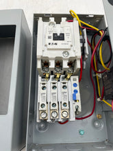 Load image into Gallery viewer, Eaton ECN0511EAA Size 1 Starter w/ 208V Coil, Encl w/ M22-K01 Start-Stop-Reset PB (Used)