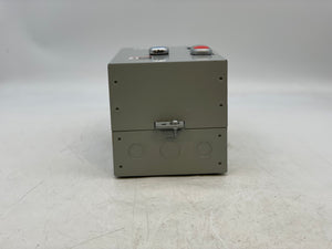Eaton ECN0511EAA Size 1 Starter w/ 208V Coil, Encl w/ M22-K01 Start-Stop-Reset PB (Used)