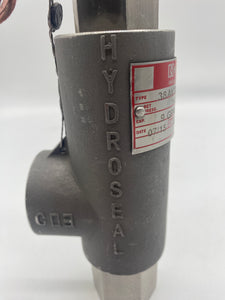 Hydroseal 38AV30E/D5 Safety Relief Valve, 1650 PSI, 3/8" Inlet, 3/4" Outlet (Used)
