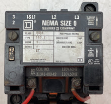 Load image into Gallery viewer, Square D 8536SBO2V02S Series A Size 0 Motor Starter w/ 120VAC Coil (Used)