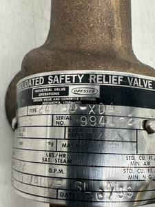 Consolidated Safety 2478D-XDA Relief Valve, 22 GPM, 55 PSI, 1/2" NPT (No Box)