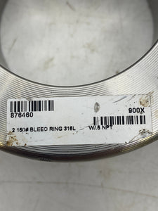 Kerkau 876460 2" 150# 900X Bleed Ring w/ 1/2" Single Tap (No Box)