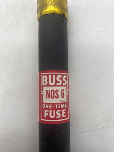 Bussmann NOS-6 Fusetron One Time Fuse, 600V *Box of (8)* (Open Box)