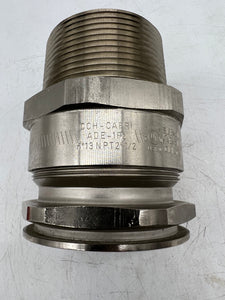 Eaton Capri ADE1N2503NPN Nickel Brass Cable Gland, 2.5" NPT (No Box)