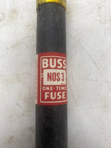 Bussmann NOS-3 Fusetron One Time Fuse, 600V *Box of (10)* (Open Box)