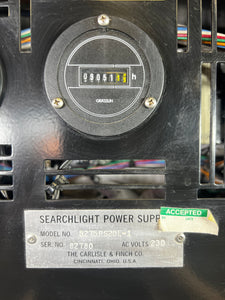 Carlisle & Finch 5275PS2DE-1 Searchlight Power Supply, 230V, 9051 Hours (Used)