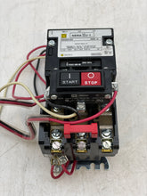 Load image into Gallery viewer, Square D 8536SCG3V08A Size 1 Starter w/ Start-Stop PB, 208V Coil (Used)