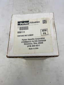 Parker 930111 40W PA Hydraulic Filter Element (New)
