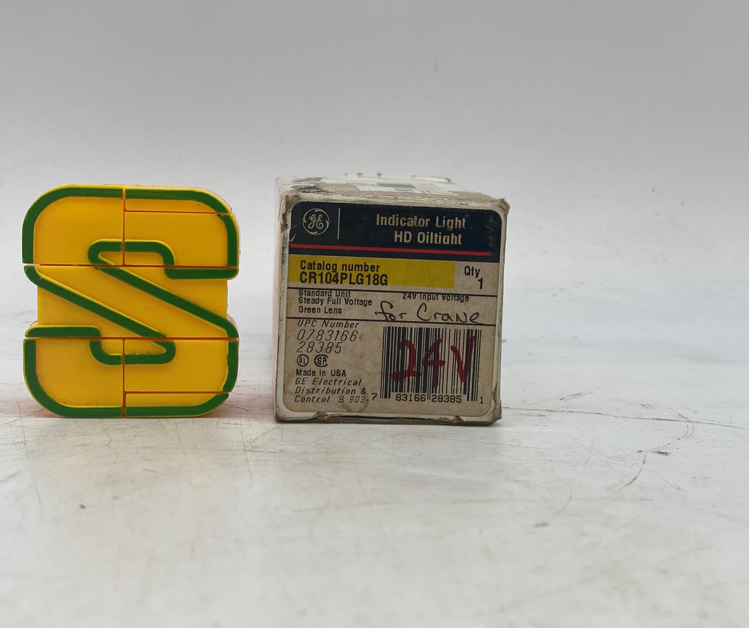 GE CR104PLG18G HD Oiltight Indicator Light Green Lens 24V (New)