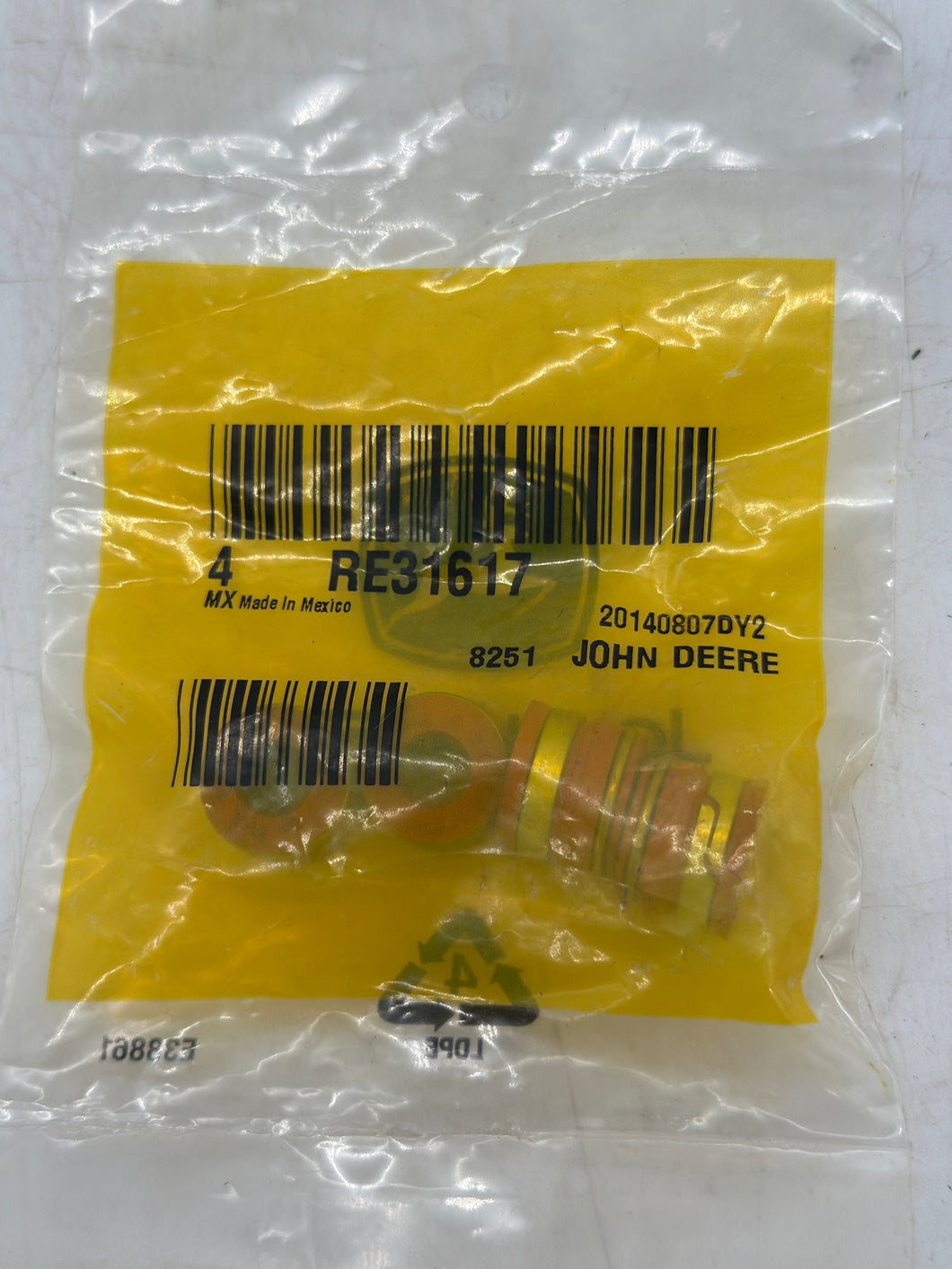 John Deere RE31617 Valve Stem Seals, 4/PK *Lot of (5) Packs* (New)
