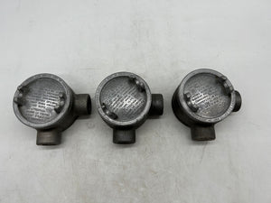 Eaton Crouse-Hinds GUAL26-SA Conduit Outlet Box w/ Cover, 3/4", *Lot of (3)* (No Box)