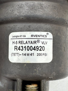 Rexroth Aventics R431004920 H-5 Relayair Valve, 200 PSI Max (No Box)
