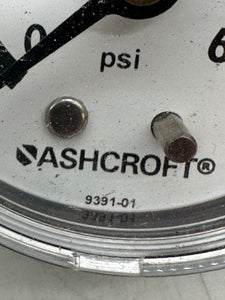 Ashcroft 9391-01 Pressure Gauge, 0-60 PSI, 1/4" NPT *Lot of (3)* (No Box)
