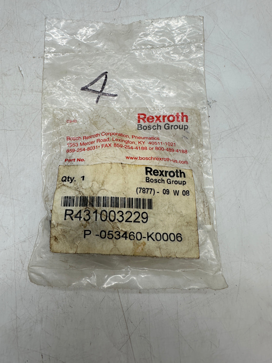 Rexroth Aventics R431003229 P-053460-K0006 Pilot Air Cartridge Repair Kit (New)
