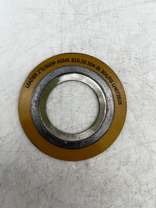 Leader 2" 3/600# Spiral Wound Metal Gasket, 2" ID, ASME B16.20, *Lot of (8)* (No Box)