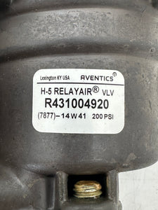 Rexroth Aventics R431004920 H-5 Relayair Valve, 200 PSI Max (No Box)