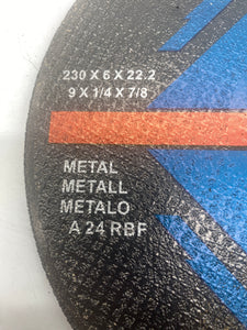 O.H.M. A24RBF Grinding Wheel 9"x1/4"x7/8” Metal, *Lot of (18)* (No Box)