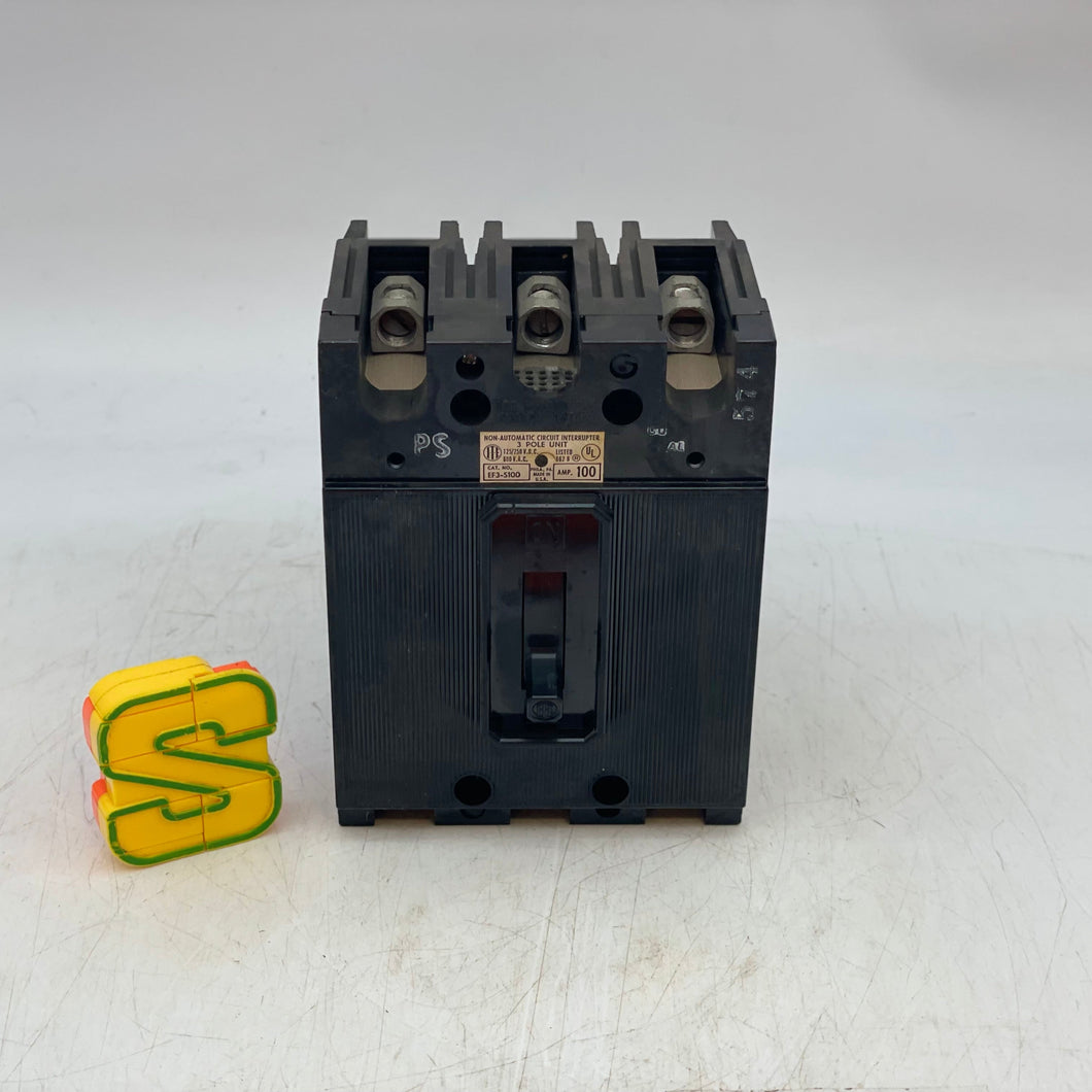 Siemens ITE EF3-S100 Circuit Breaker, 100A, 125/250VDC, 600VAC, 3-Pole (Used)