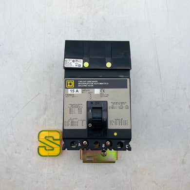 Square D FA36015 I-Line Circuit Breaker, 15A, 3P (Used)