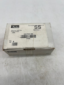 Parker 8-8 FHC-SS Female Hex Coupling, 1/2" FNPT x 1/2" FNPT, 316SS *Box of (5)* (New)