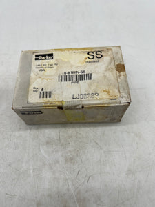Parker 8-8 MHN-SS Male Hex Nipple, 1/2" MNPT x 1/2" MNPT, 316SS *Box of (5)* (New)