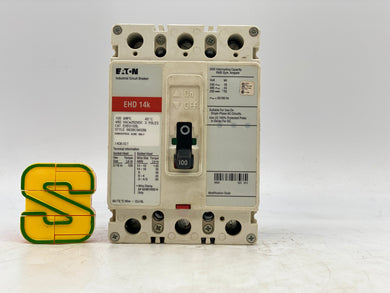 Eaton EHD3100L Circuit Breaker 100A 480VAC 250VDC 3-P (Used)