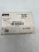 Load image into Gallery viewer, Parker 4MSC12N-316 1/4” Tube OD x 3/4” MNPT Connector, 316SS *Box of (2)* (New)