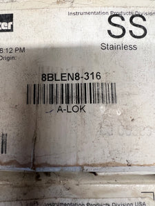 Parker 8BLEN8-316 A-LOK Tube Cap, 1/2" Tube OD, 316SS *Lot of (50)* (No Box)