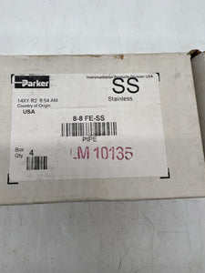 Parker 8-8 FE-SS Female Elbow, 1/2" FNPT x 1/2" FNPT, 316SS *Box of (4)* (New)