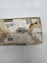 Load image into Gallery viewer, Parker 8RU6-316 A-LOK Straight Union, 1/2" Tube OD x 3/8" Tube OD, *Box of (10)* (New)