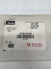 Load image into Gallery viewer, Parker 6MSEL8N-316 A-LOK Male Elbow, 3/8" Tube x 1/2" MNPT, *Box of (15)* (New)