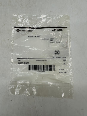 Allen-Bradley 800T-X533 Accessory Legend Plate Open-Off-Close *Lot of (8) Plates* (New)