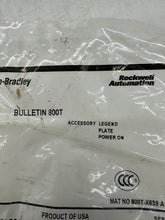 Load image into Gallery viewer, Allen-Bradley 800T-X639 Accessory Legend Plate, Power On *Lot of (6) Plates* (New)
