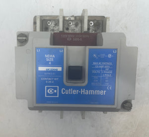 Cutler-Hammer AN16NN0A Size 4 Contactor w/ 120V Coil, 2NO Contacts, No OLR (Used)