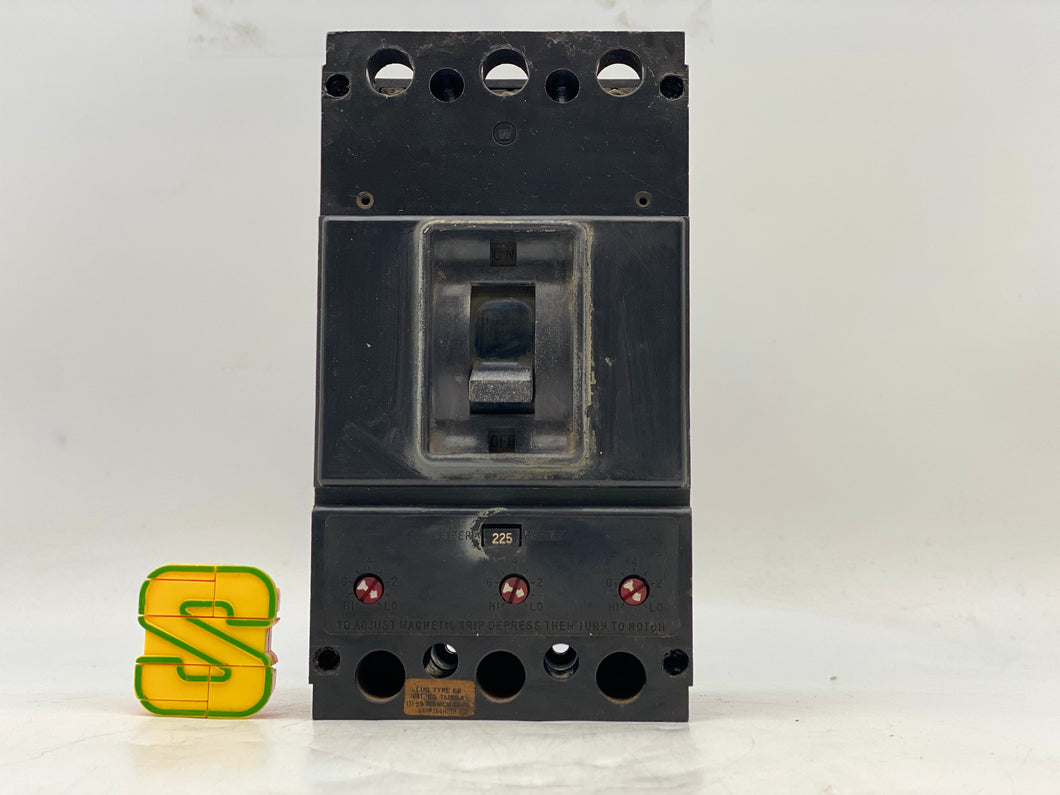 Westinghouse JA3225V AB DE-ION Circuit Breaker w/ Trip Adj, JA-225 Frame 225A 600VAC 3P (Used)