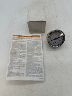 Grainger 4CFR8A Pressure Gauge, 0-200 PSI, 2.5