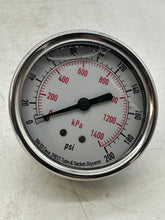 Load image into Gallery viewer, Grainger 4CFR8A Pressure Gauge, 0-200 PSI, 2.5&quot; Dial, SS, Liq Filled, 1/4&quot; NPT (New)