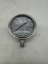 Load image into Gallery viewer, Grainger 4CFK1A Pressure Gauge, 0-160 PSI, 3.5&quot; Dial, SS, Liquid Filled, 1/4&quot; MNPT (New)