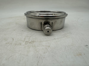 Grainger 4CFK1A Pressure Gauge, 0-160 PSI, 3.5" Dial, SS, Liquid Filled, 1/4" MNPT (New)