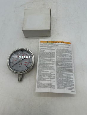 Grainger 4CFK1A Pressure Gauge, 0-160 PSI, 3.5