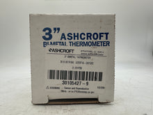 Load image into Gallery viewer, Ashcroft 30105427-9 Bimetal Thermometer, 0-250 Deg. F, 3&quot; Dial, 4&quot; Stem, 1/2&quot; NPT (New)