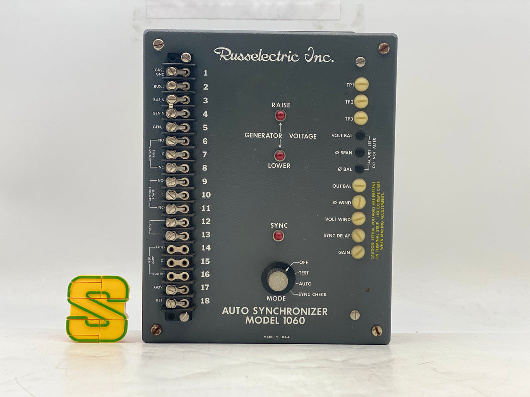Russelectric 1060 Auto Synchronizer, 120VAC 50/60 Hz. (Used)