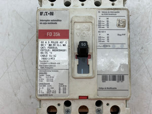 Eaton FD3050L Circuit Breaker, 50A 3P 600VAC 250VDC (Used)