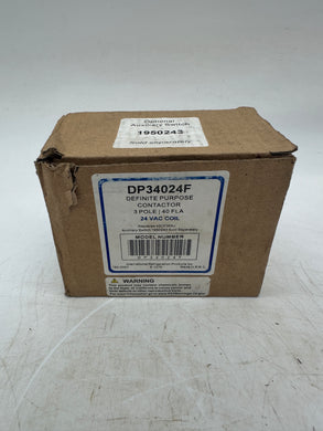 International Refrigeration Products DP34024F 3P-40A-24V Definite Purpose Contactor (New)